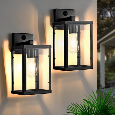 ** NEW Dusk to Dawn Outdoor Light Fixtures | Day Sensor Porch Sconces | 2-Pack