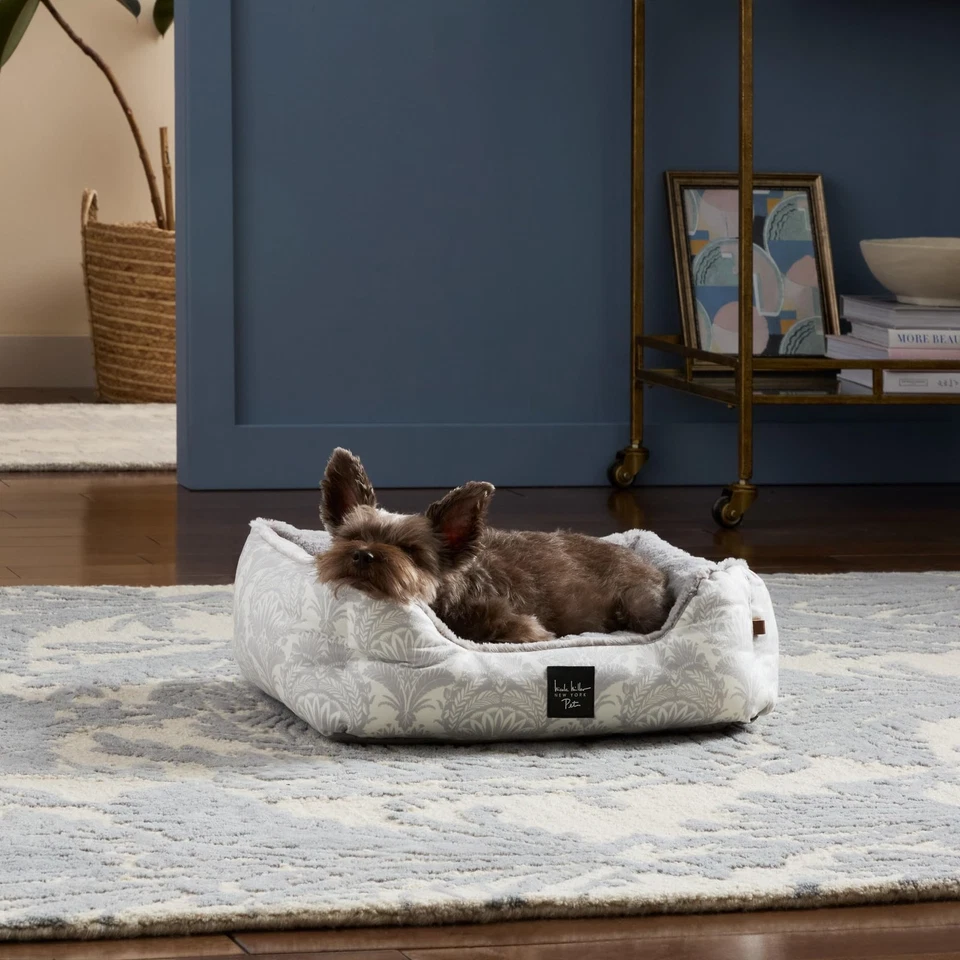 PET Mod Damasco Peluche Refuerzo Cama para Mascotas, Acogedora y Calmante, Parte Inferior Antideslizante, Machi... Foto 4 de 4