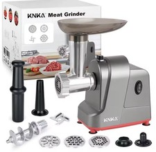 Elektrischer Fleischwolf mit 3 Edelstahl-Schneideplatten, inklusive Keksaufsatz