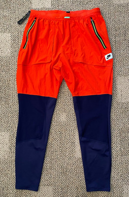 Nike Wild Run Mens Running Trousers Blackened Blue/Habanero Red Size Large