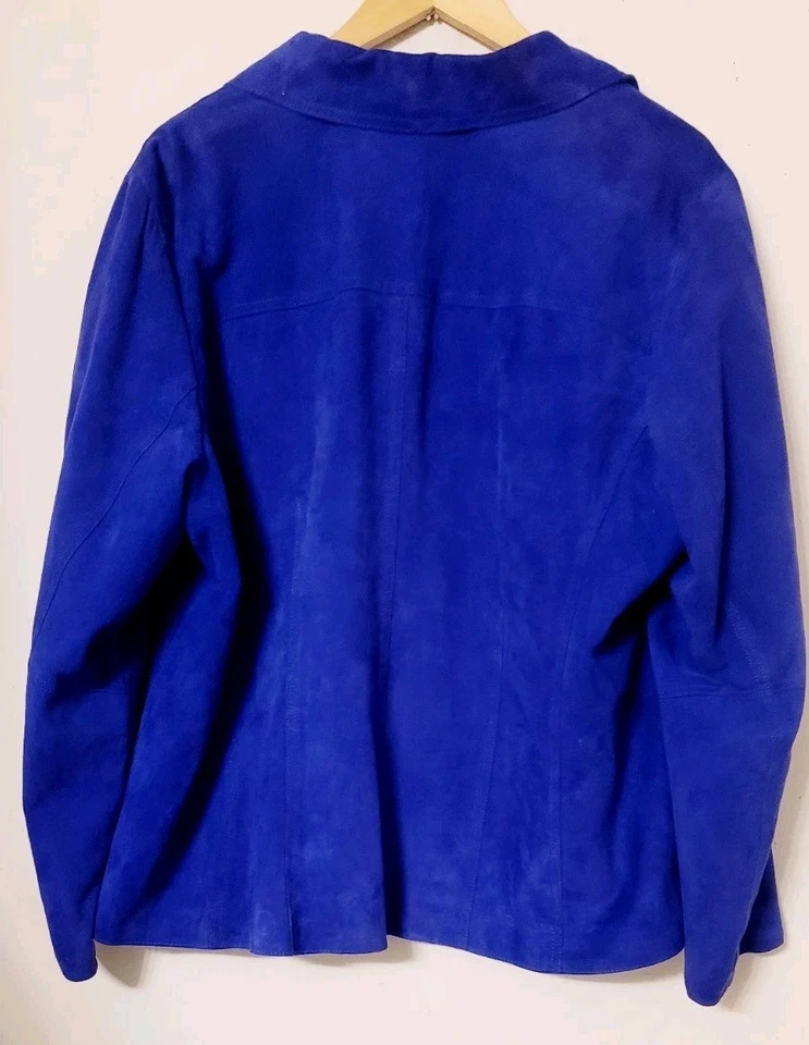 Abrigo chaqueta vintage Ann Klein de gamuza de cuero para mujer talla L púrpura hermoso defecto” Foto 2 de 4
