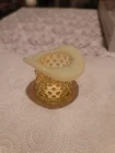 Fenton Topaz Opalescent Vaseline Hobnail Uranium Glass Top Hat UV Glow Toothpick