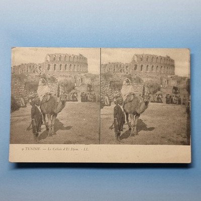 Tunesien Stereoview um 1910 Afrika El Djem Kolluseum Postkarte Neuheit L.L Abgabe