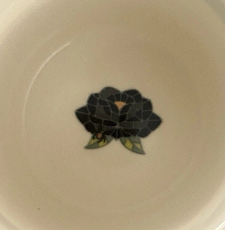 Anthropologie Bistro Tile Black Cats Espresso Cup Saucer Set NEW Halloween 5 oz