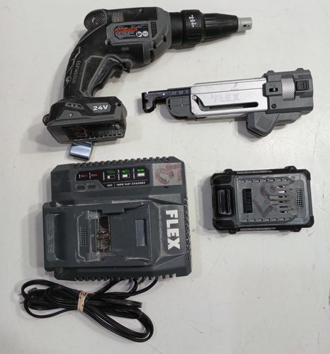 FLEX DRYWALL SCREW GUN WITH BATTERY & CHARGER/ATTACHMENT (P11032007)