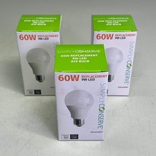 SIMPLY CONSERVE 3 PACK LED Light Bulb 60W 800 Lumens Soft White LH09A1927KENCL