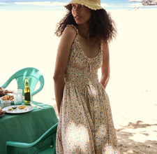 NWT DOEN Ivory Wild Clover Floral Emmaretta Dress Size L