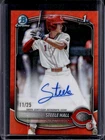 2025 Bowman Draft Steele Hall Chrome Auto Orange Wave Refractor 1st #/25 Reds