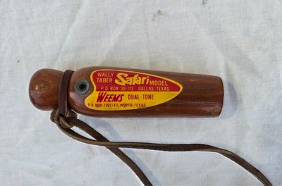 VINTAGE WEEMS WALLY TABER SAFARI MODEL DUAL-TONE WILD CALL with lanyard