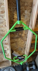 Green Black Metal Trap Bar Weight Lifting Gym Training Equipment Unisex Adults