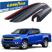 Sun Rain Visors Wind Rain Guards for 15-22 Chevy Colorado Crew Cab SHATTERPROOF