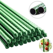 20Pcs Metal Green Garden Plant Stakes, Plastic Coated Shrub Vine Support Spikes