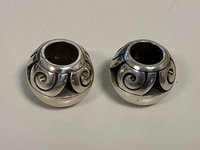 Brighton Vertigo Silver Plated Jewelry Bead Charms 1/2'' size. Very good preowned