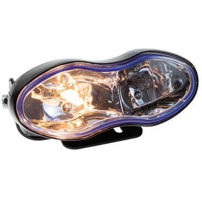 Motorrad Universal Doppelscheinwerfer ''Sirius'' blaues Glas E-geprüft