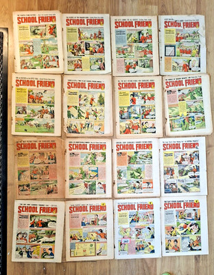 SCHOOL FRIEND COMIC, 16 Issues, 1954 to 1957. Full list below. (RefR207)