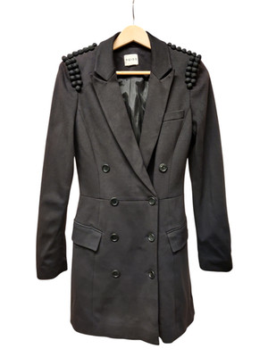 REISS BLAZER KLEID KLEIN SCHWARZ ''SILBER'' ZWEIREIHIG SMART KURZ DAMEN