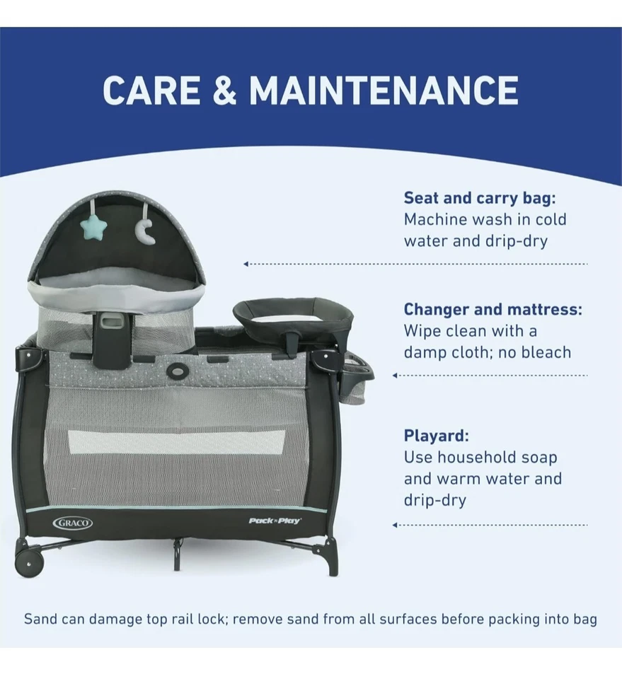 Graco Pack n Play Dome LX Playard with Baby Bassinet, Lightweight Portable Crib, - Image 3 of 4