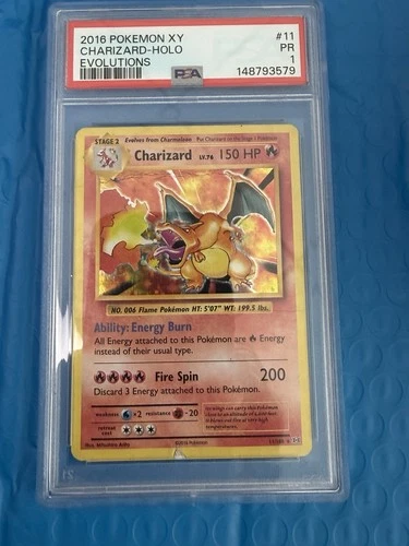 2016 POKEMON XY EVOLUTIONS #11 CHARIZARD-HOLO PSA 1