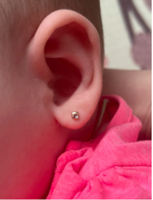 Baby Child First Tiny Diamond Stud Earrings Russian Style Rose Gold 585 14k GIFT