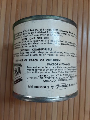 Vintage X-0 Rust Medium green Collectible Small Paint Can 1970s 8 Fl oz tru test - Picture 2 of 10