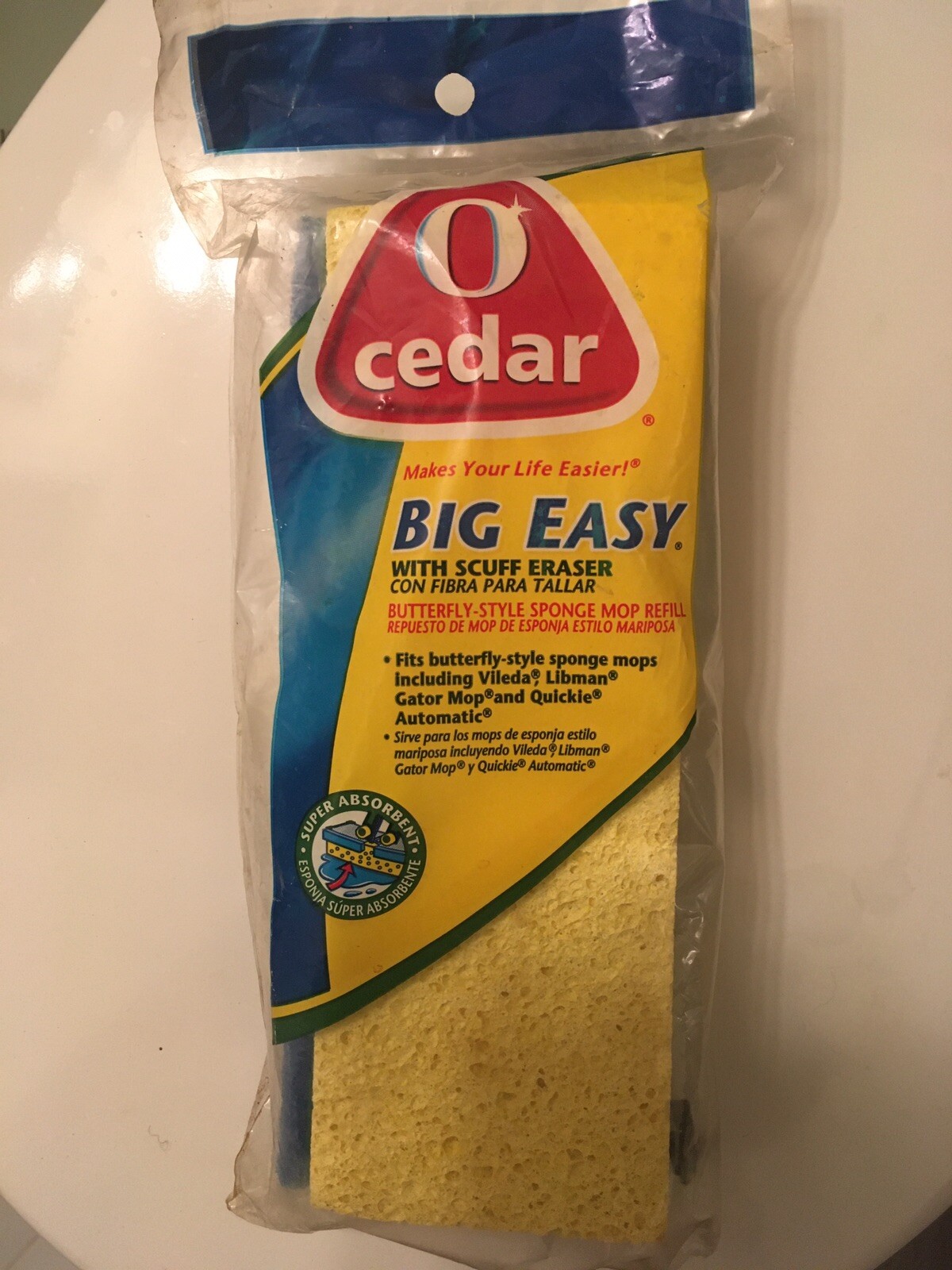 O'CEDAR Big Easy with scuff eraser Butterfly Sponge Mop Snapon Refill