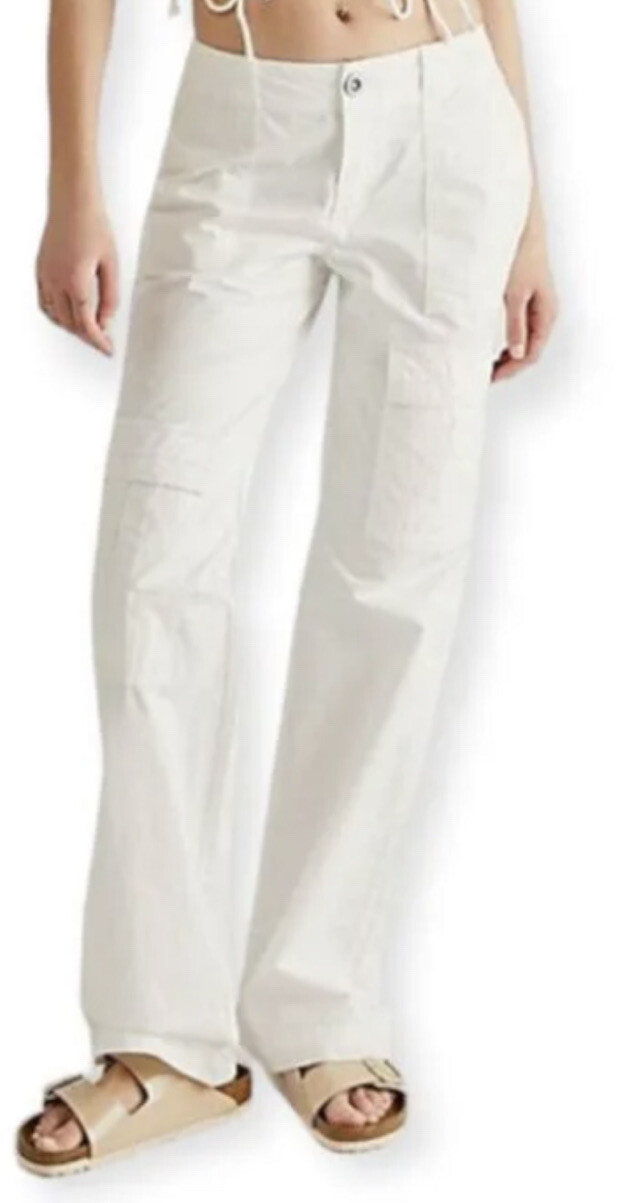 FREE PEOPLE Women's The Thing Is Low-Rise Utility Pants White Size 6 NWOT |  eBay