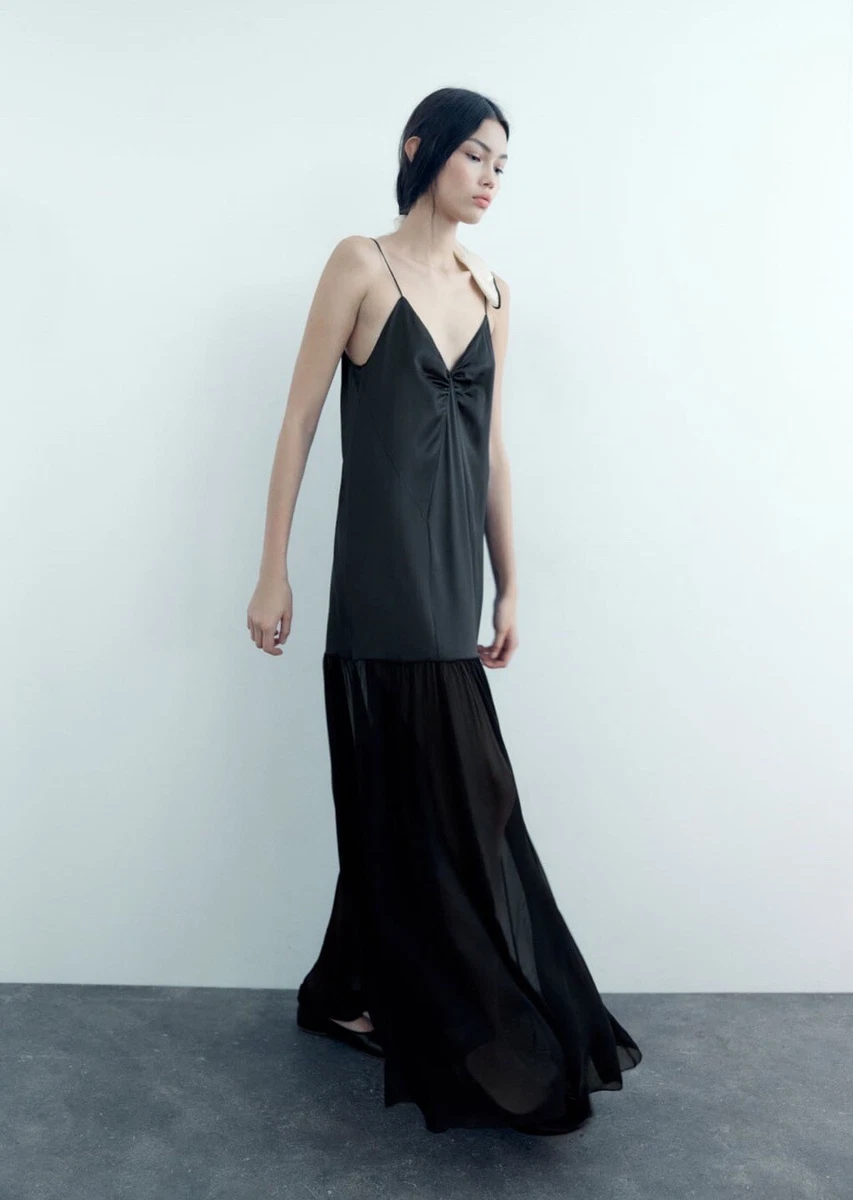 Zara black 2025 chiffon dress