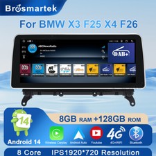 12.3" Upgrade Screen Android 14 Car Stereo 8-Core 8+128GB For BMW X3 F25 CIC