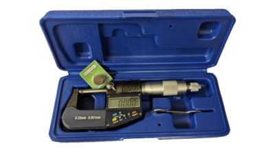 Präzisions 7 Schlüssel elektronische digitale Außen Mikrometer (0-25 mm / 0-1'')