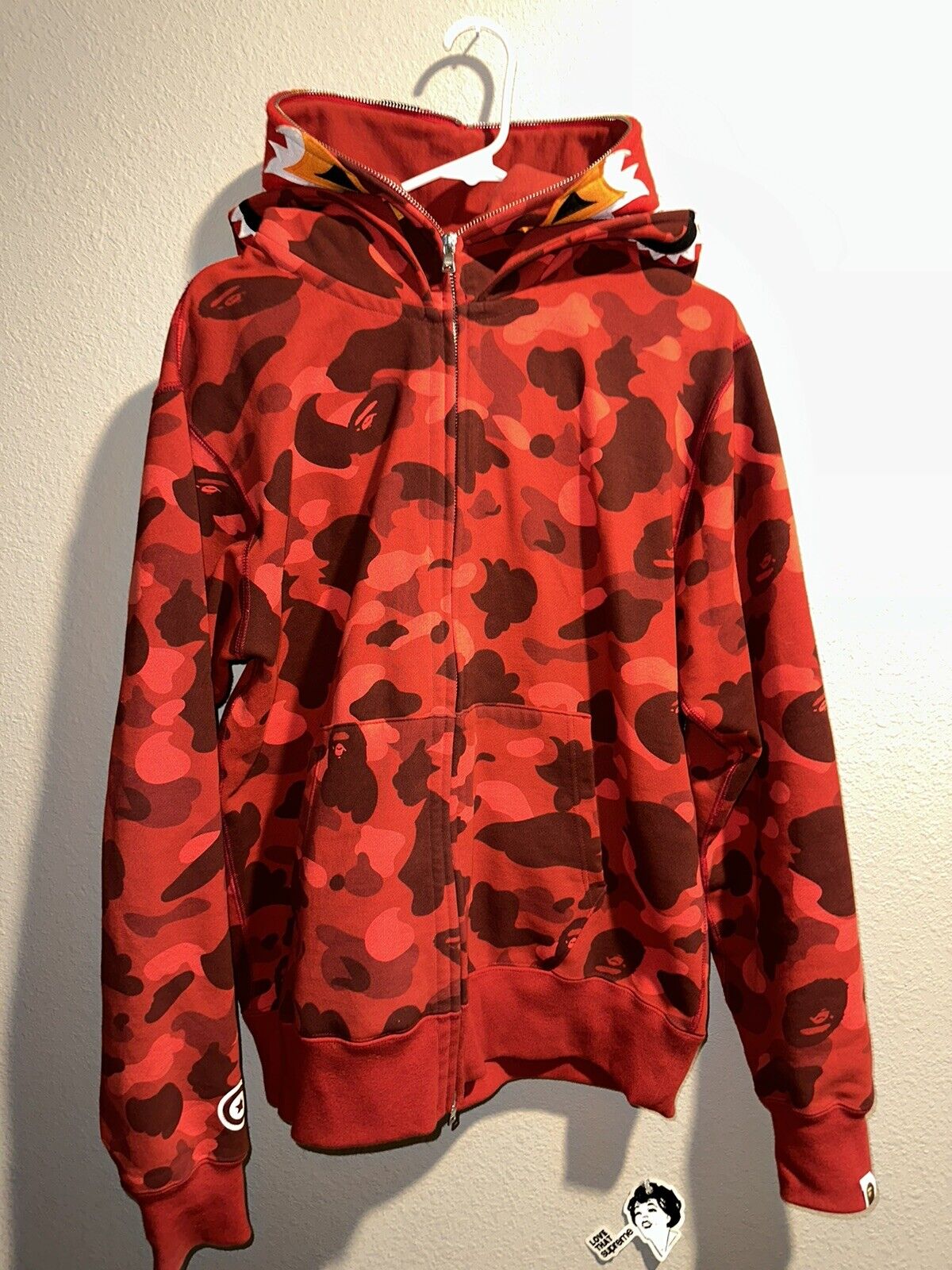 BAPE Color Camo Tiger Shark Wide Full Zip Double Hoodie