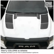 Dodge RAM 1500 Rebel 2019-2023 Hood Side Accent Decals Stripes (Choose Color)