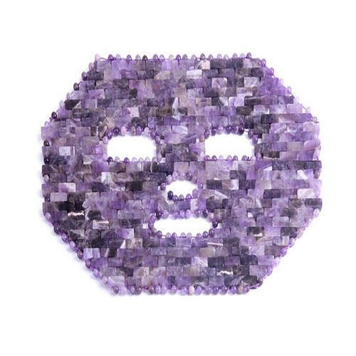Máscara facial de ojos de piedra curativa de cuarzo rosa amatista natural hecha a mano cuidado de la piel - Imagen 15 de 17