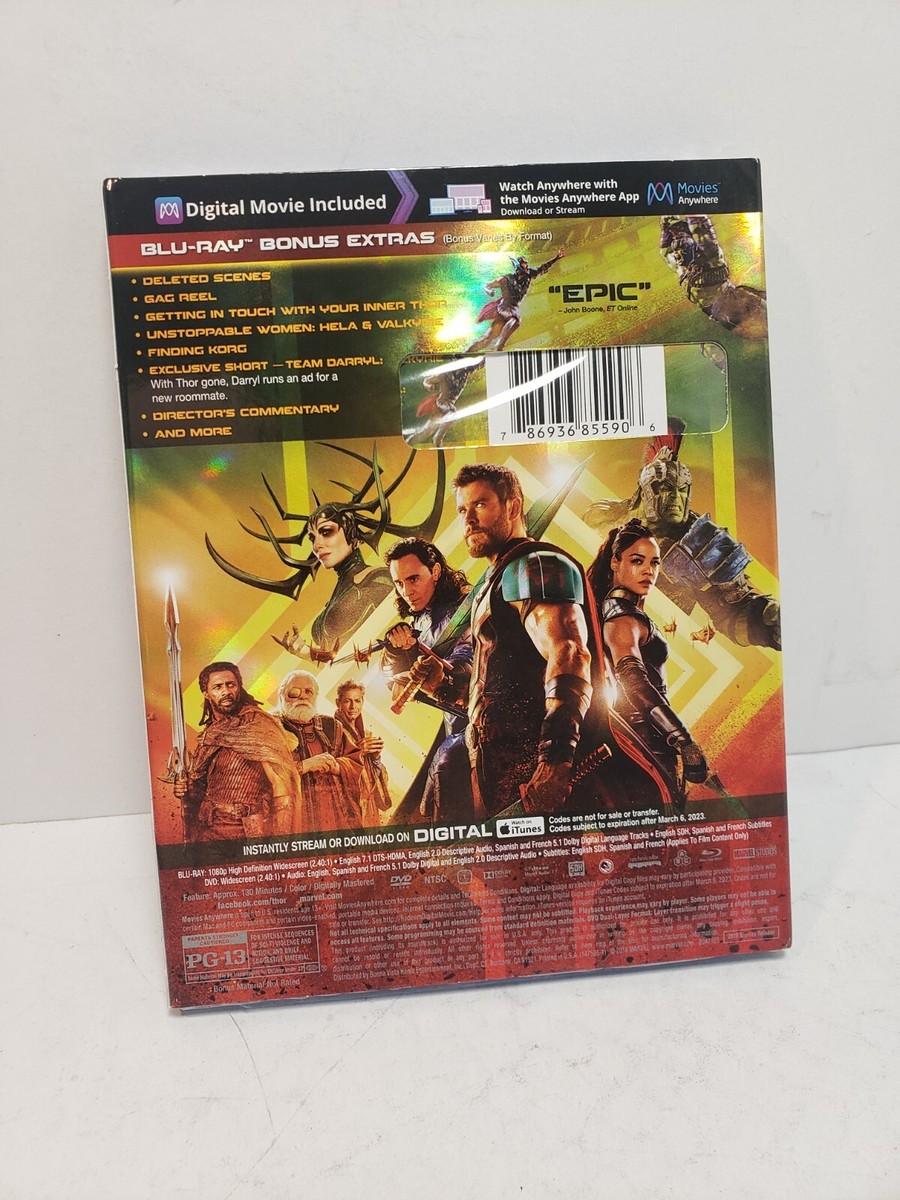 Thor: Ragnarok Blu-ray DVD Digital Marvel Chris Hemsworth, Tom