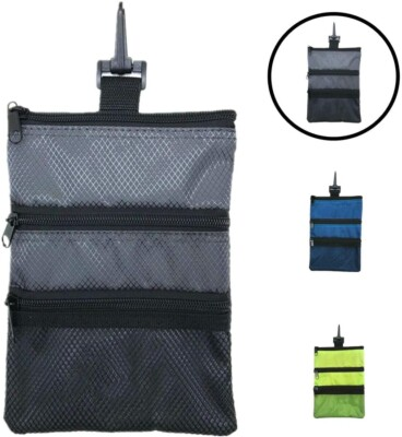 #ad Golf Accessorie Pouch Bag For Tee Ball Valuables Pocket Hook To Bag With Zipper $11.89