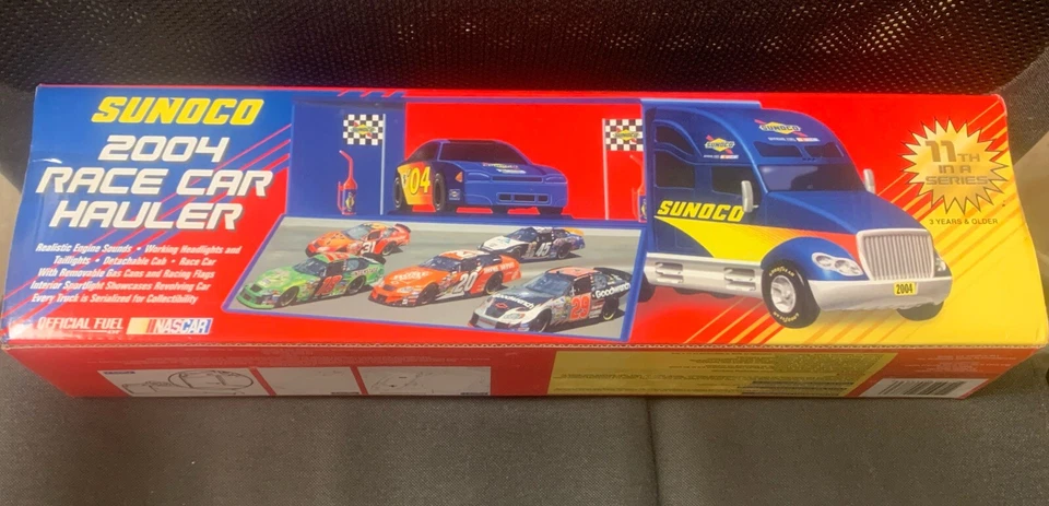 Camión para carros de carreras Sunoco 2004 fundido a presión NASCAR con coche y pit wagon nuevo en caja Foto 3 de 4