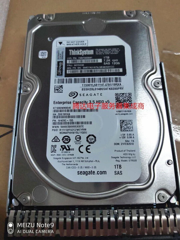 00YK030 For Lenovo 7Xb7A00041 1TB 7.2K SAS 12G 3.5" Hot Swap 512n HDD Hard Drive - Image 2 of 3