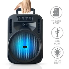 Portable Bluetooth Speaker 6.5" Subwoofer Heavy Bass Stereo Sound System Party