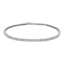 Real Silver 2mm Tennis Bracelet MOISSANITE VVS D Certified Mens Ladies