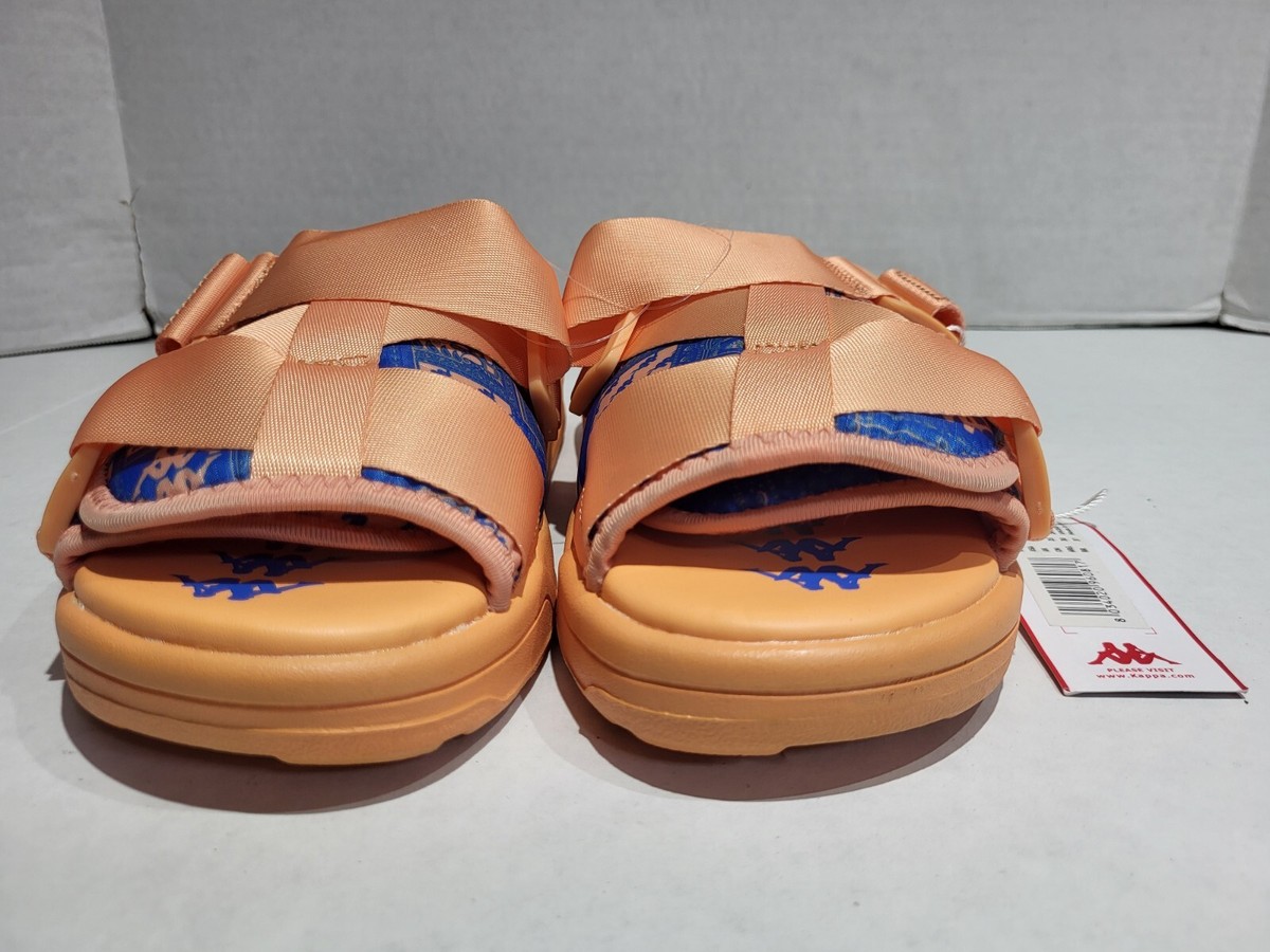 KAPPA AUTHENTIC NUUK 1 SANDALS Unisex Size 7-8 Peach-Blue 
