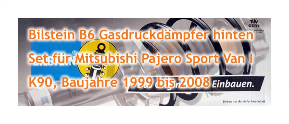 Amortisseur Bilstein B6 Arrière Pour Mitsubishi Pajero Sport Van I K90 1999-2008 - Photo 3/3