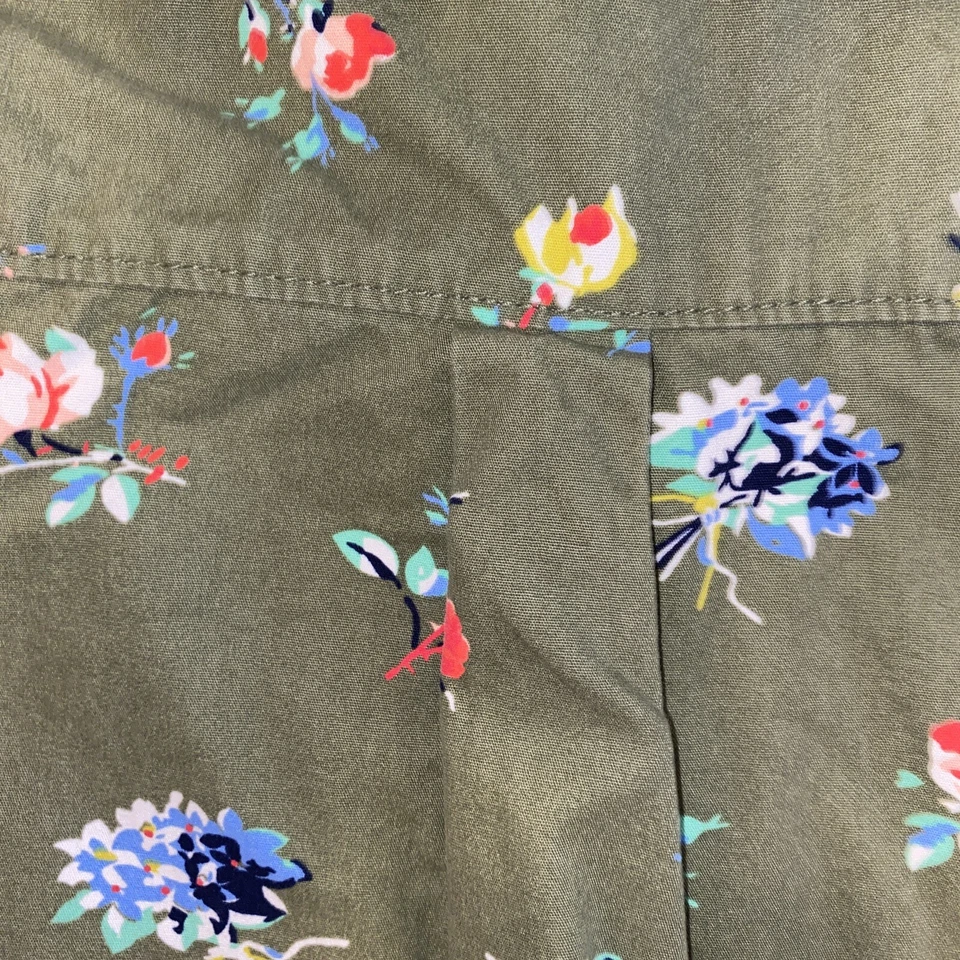 Jaqueta floral verde oliva marca infantil tamanho M GAP feminina com capuz zíper frontal - Imagem 4 de 4