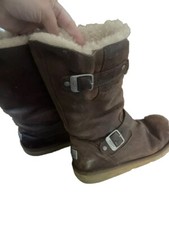 UGG Women  s Boots Kensington II Leather Double Buckle Brown Size 8 S/N 1004144
