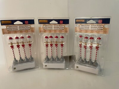 LEMAX Santa Hat Street Lamp, set of 4, Battery Operated (4.5V) #64472,X3
