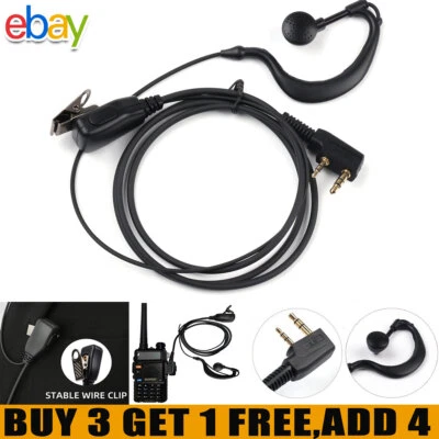 2 Pin Security Earpiece Headset for Baofeng Motorola Kenwood Radio Walkie Talkie