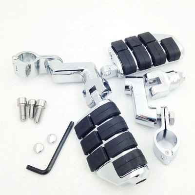 HTTMT Chromed 1.5'' Highway Clamps Large Foot Peg For TRIUMPH ROCKET 3