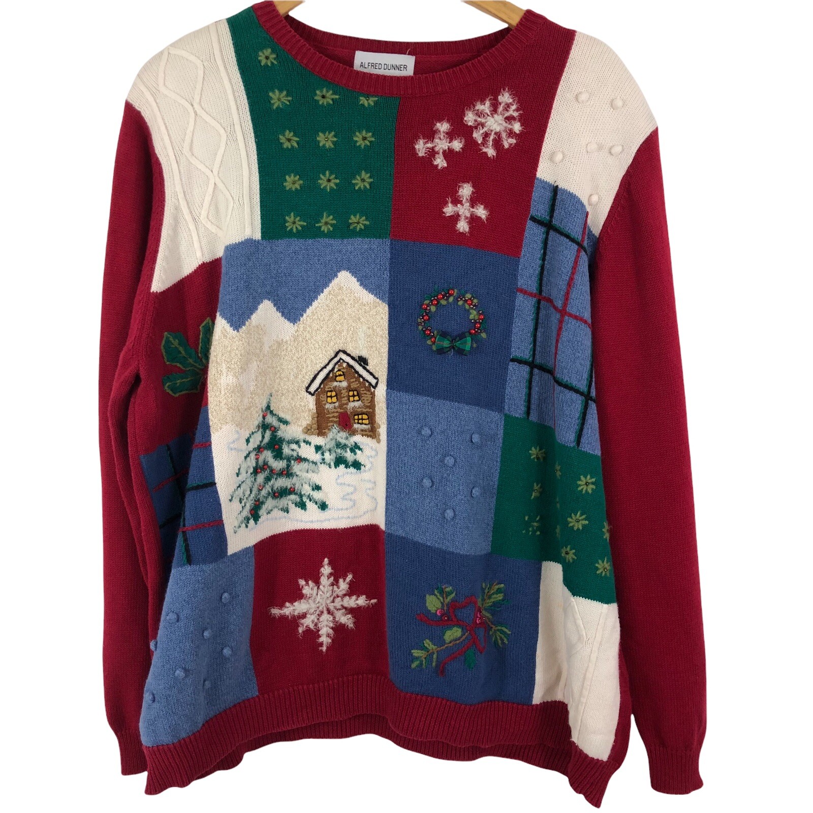 Alfred Dunner Womens Christmas Sweater 