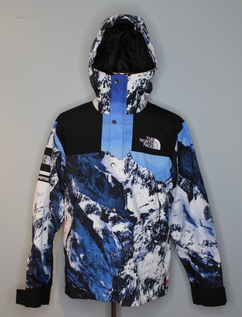 Supreme North Face Mountain Jacket Blue/White/Black Size Large EUC