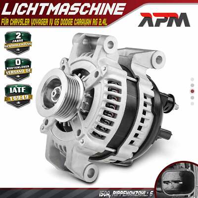 Lichtmaschine Generator 150A 12V für Chrysler Voyager 4 GS Dodge Caravan RG 2.4L