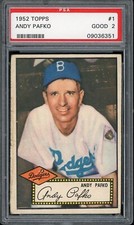 1952 Topps Baseball #1 Andy Pafko PSA 2