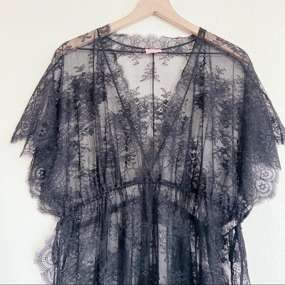 Caftan Agent Provocateur 'Fionna' En Dentelle Noire - Taille S/M, Style Gothique - Neuf Avec étiquettes